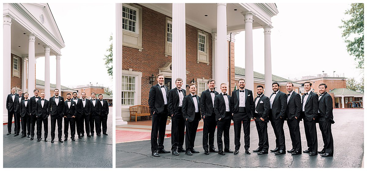 Groomsmen portraits at The Colonial Country Club in Fort Worth taken by Brittany Partain, a DFW wedding photographer. 