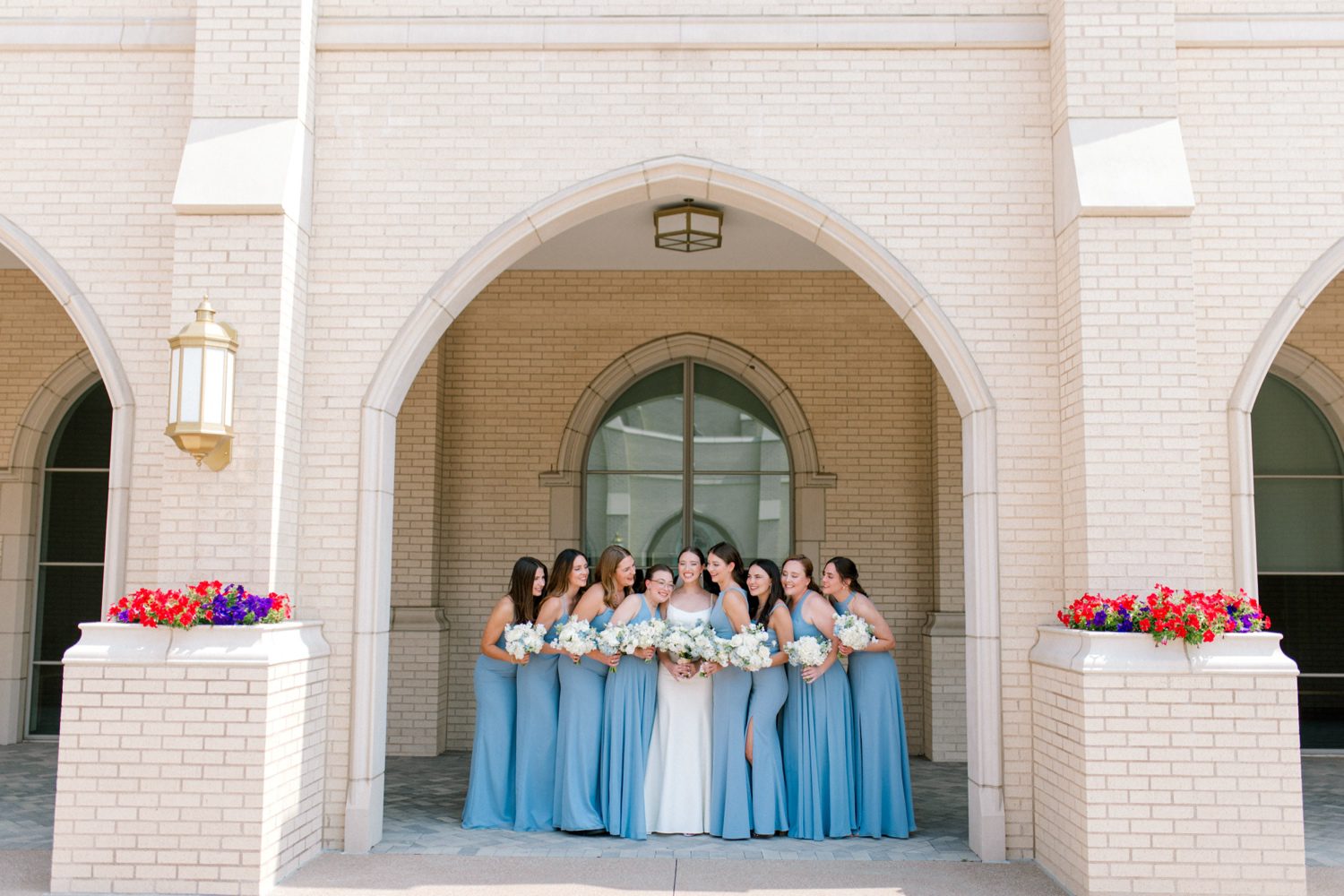 group shot with bridesmaids