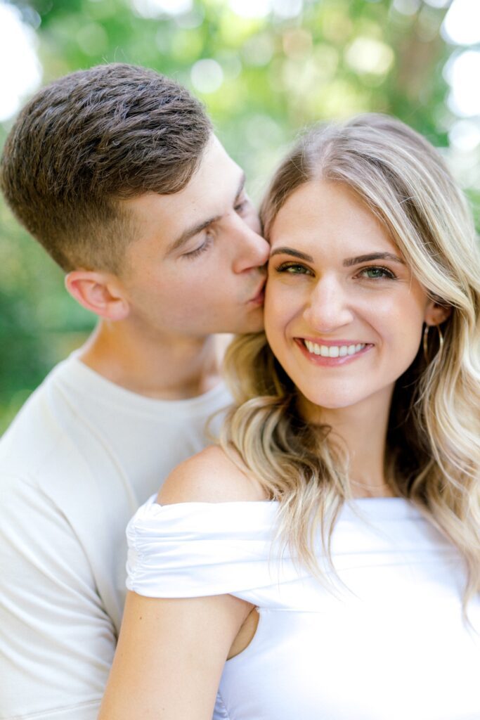 Close up of couple for engagement photos