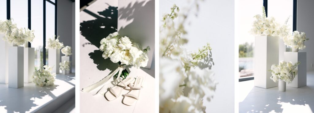 details of all white florals