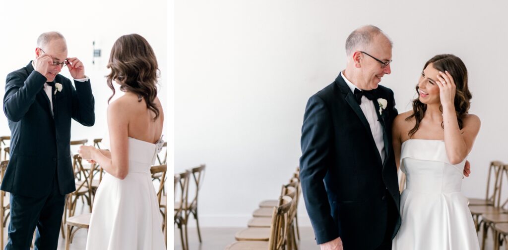 first look with father of the bride